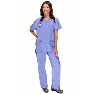 Scrub top and Pants in ceil blue